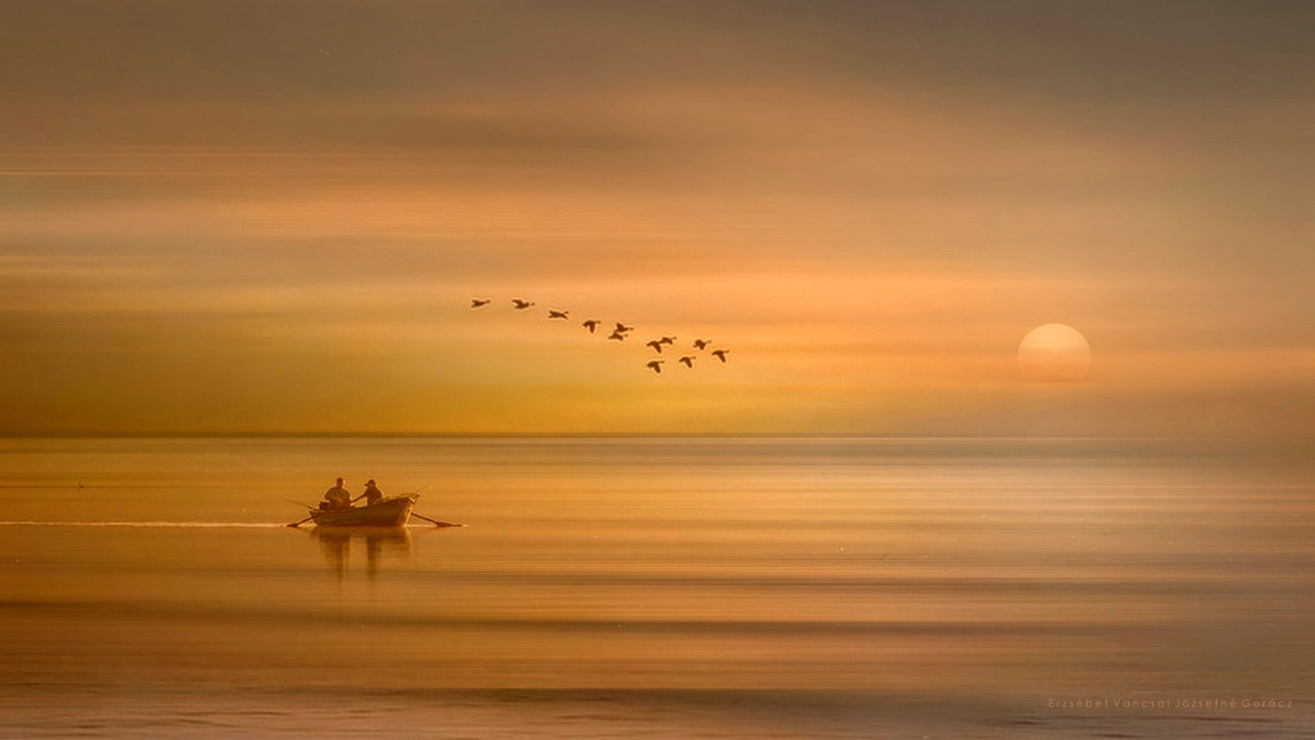 Heading home at sunset